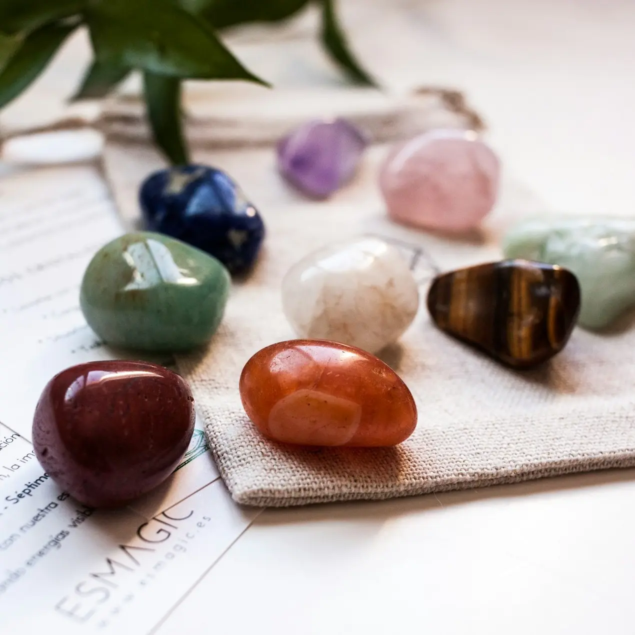 a group of stones sitting on top of a piece of paper